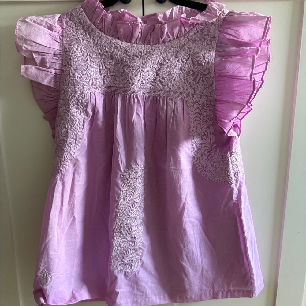 Purple Lace Embellished Blouse J.marie XS